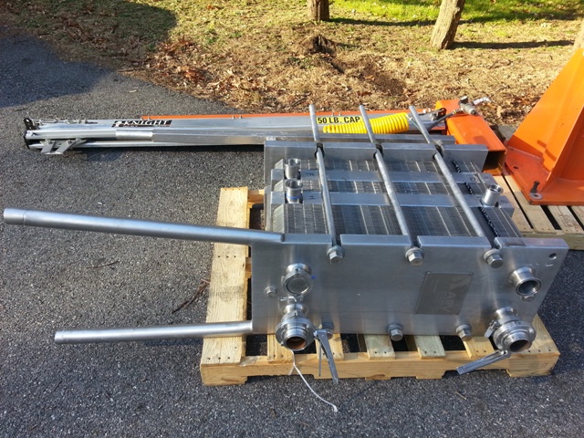 228 sq.ft APV Plate Type Heat Exchanger, Sanitary Stainless Steel 